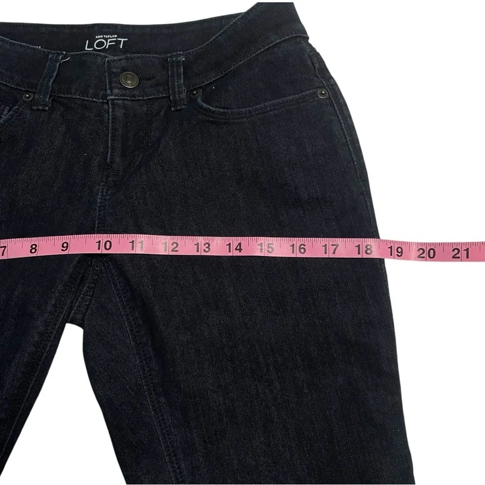 Ann Taylor Loft EUC jeans size 0 curvy skinny dark blue wash 5 pocket styling - Picture 11 of 13